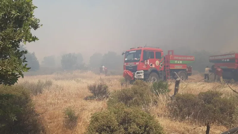 Çanakkale’de tarım arazisinde yangın