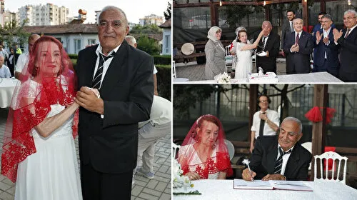Tanıştıkları huzurevinde nikah masasına oturdular