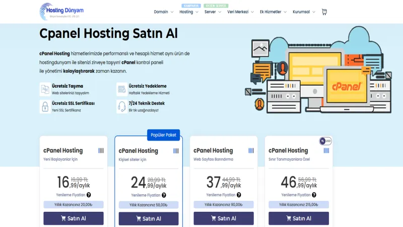 Web Siteleri İçin Kolay ve Güçlü Çözüm: Hosting Dünyam’dan cPanel Hosting Hizmeti
